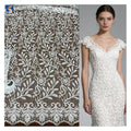 YX1274-1 Chinese Lace 10 Yards Custom Pattern Dyeing Embroidered Water-Soluble Lace Fabric for White Wedding Dress MegaBDM