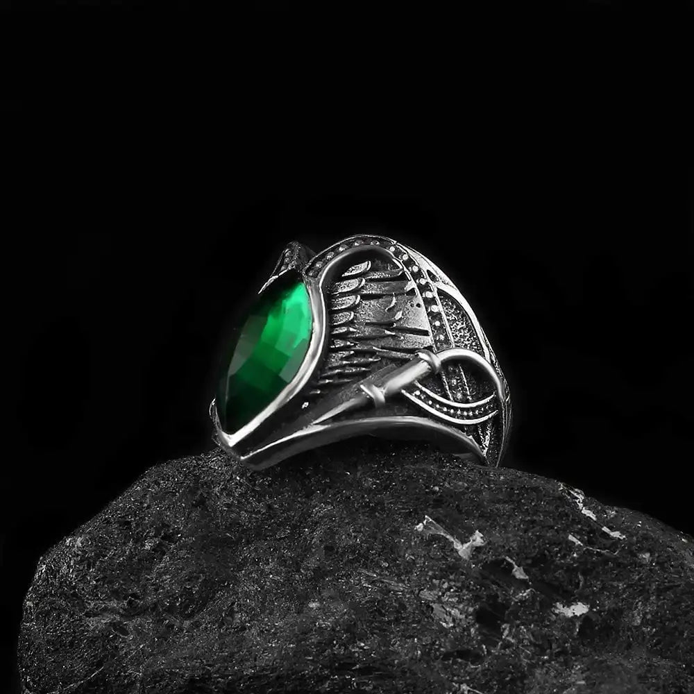 New Arrival Azuris Men's 925 Sterling Silver Ring Ottoman Style Turkey Natural Stone Aqeeq Handmade Artists VALKH1021 Made