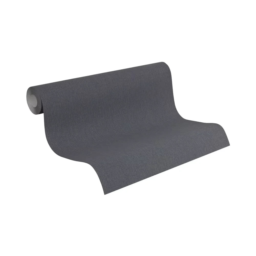 Made in Germany - Wallpaper rolls Solid Plain Anthracite - Non Woven Vinyl - Wallpaper Texture for Walls - 1005 x 053 m
