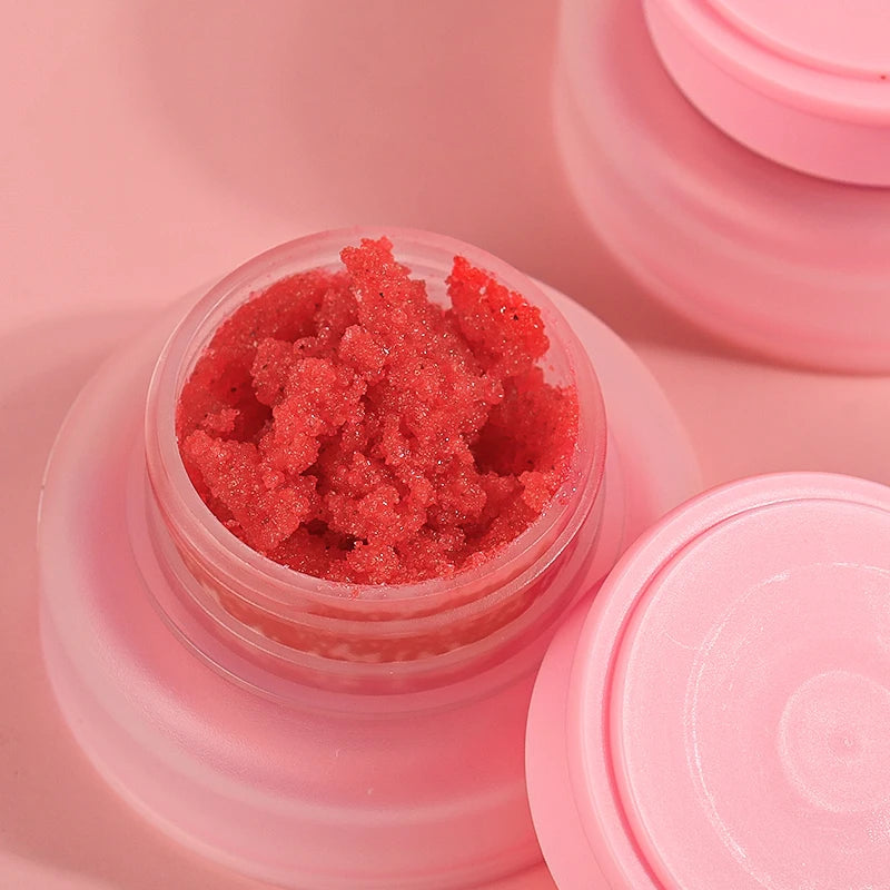 Wholesale Private Label Lip Scrub Softening Smoothing Exfoliating Strawberry Vegan Organic Lip Scrub