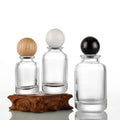 New Cylindrical Glass Perfume Spray Bottle 50ml 100ml Thick Bottom Screen Printing Transparency Pump Sprayer with Lid Wx-47