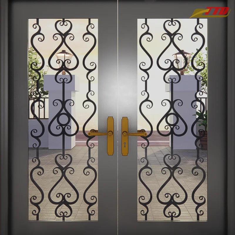 Enhance Your Home is Curb Appeal with Artistic Wrought Iron Main Door Designs That Combine Security Durability and Elegance