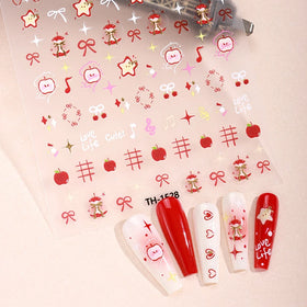 Factory Price Exquisite 3D Heart Valentine's Day Waterproof Non-Toxic Long-Lasting Nail Art Decals Environmentally Friendly