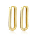 Minimalist 925 Sterling Silver Fine Jewelry Women Big U Shape Long Hoop Huggie Earrings 18K Gold Plated