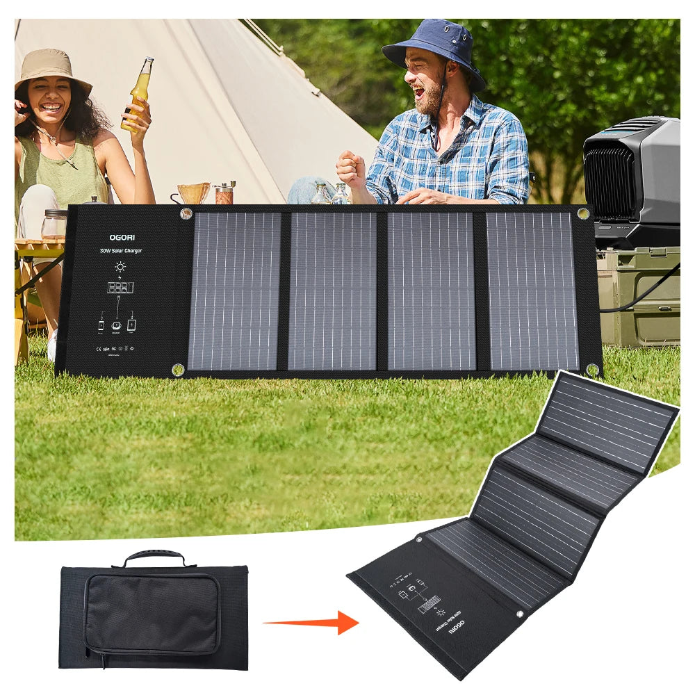 SMARAAD 100W 18V Portable Solar Charger Foldable 100W 18V MONO Panel Photovoltaic Generator for Outdoor Camping