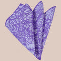 Exve Exclusive Purple Lilac White Floral Print Pocket Square From Turkey