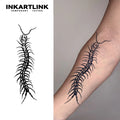 INKARTLINK Realistic Centipede Tattoo Sticker Black Insect Totem Dark Aesthetic Herbal 15 Days Semi-permanent Body Art Arm