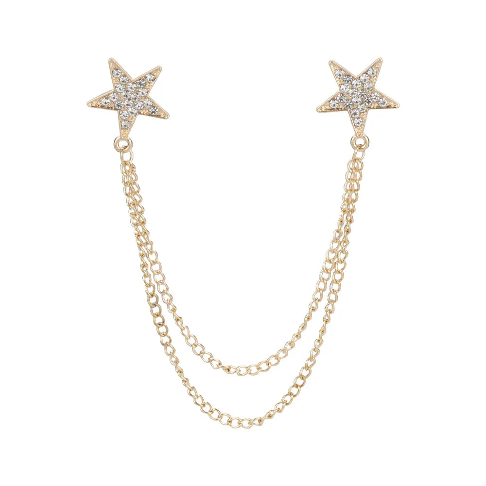 Korean Fashion Tassel Five-pointed Star Brooch