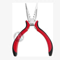 Quacc Mini Hair Extension Pliers 3-Hole I-tip Hair Pliers for Micro Nano Hair Extensions Opener and Removal Tool (Black-red)
