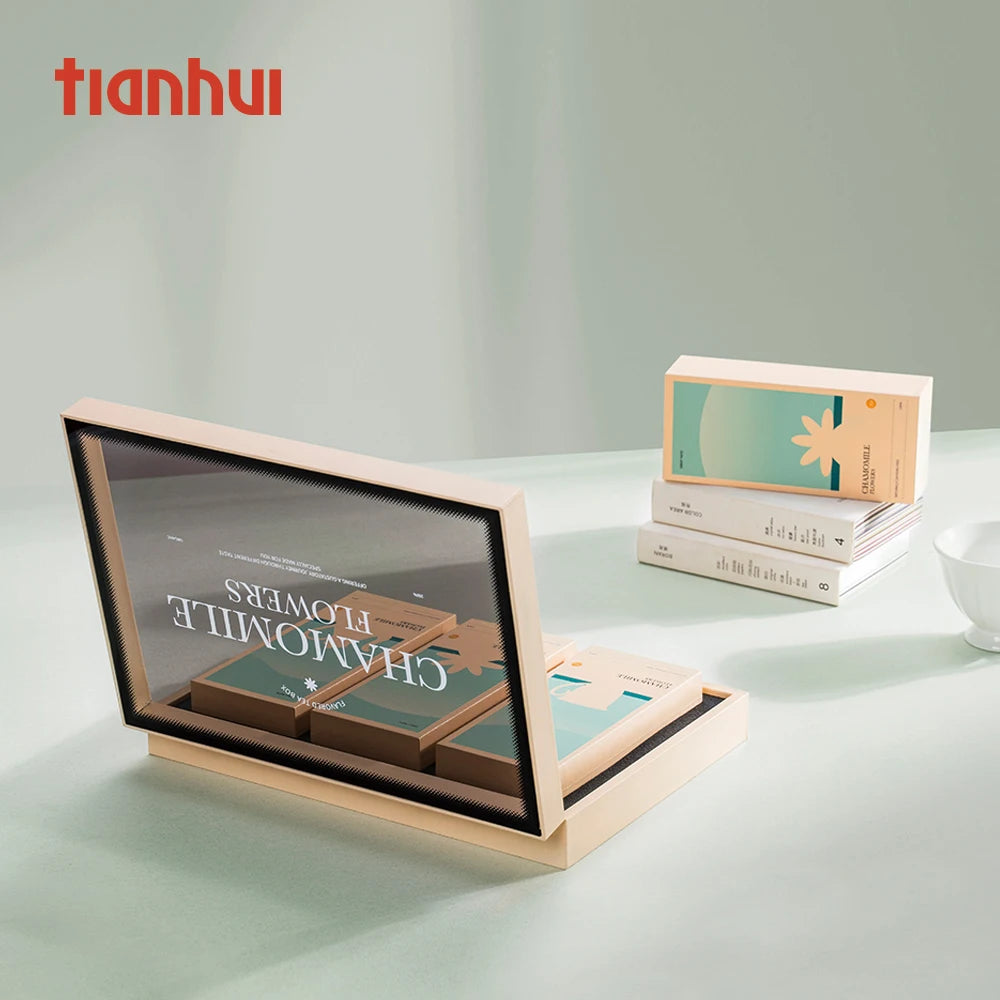 Tianhui Luxury Chamomile Tea Set Magnetic Gift Box Packaging Exquisite Specialty Paper Box Custom Logo Hard Rigid Cardboard Box