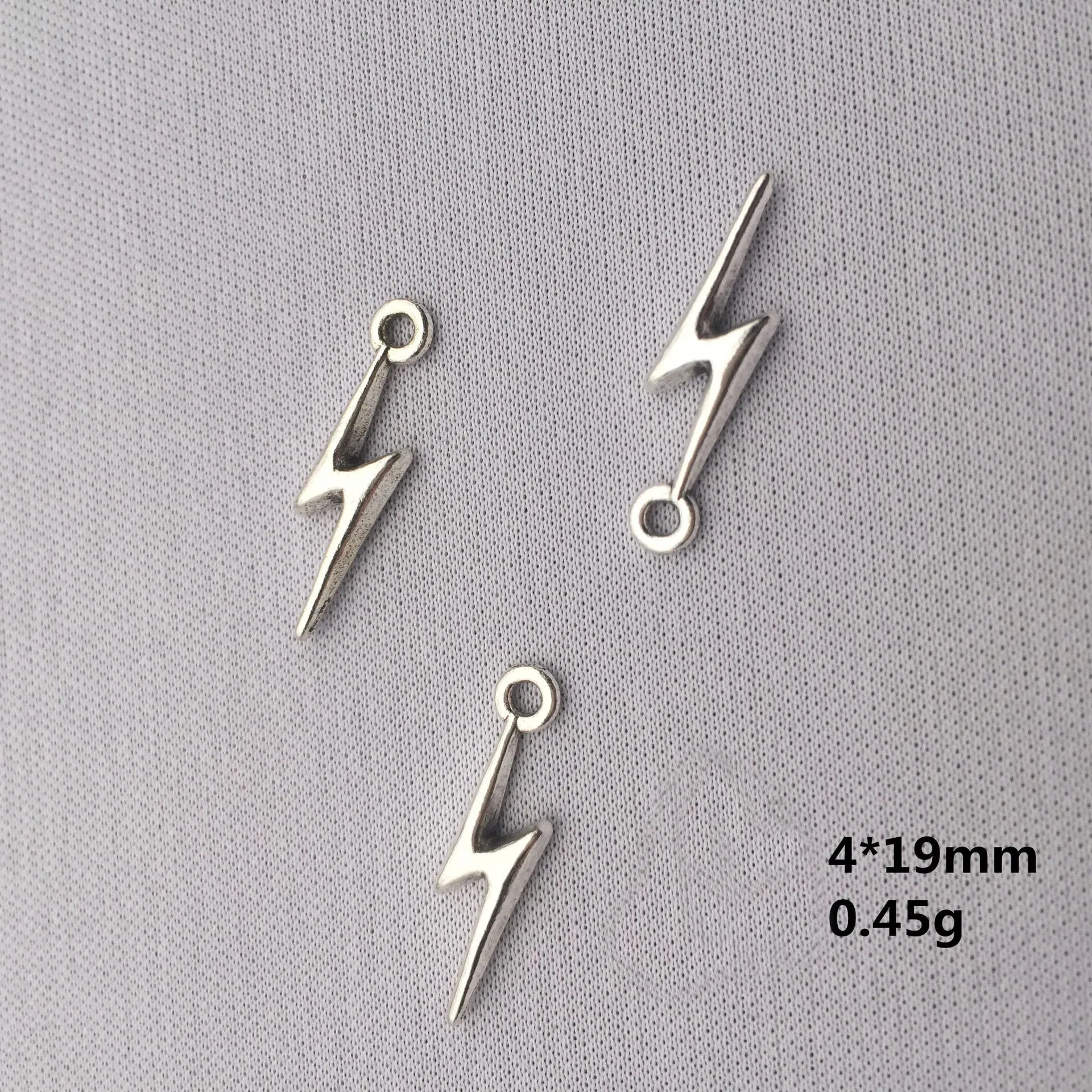Cheap DIY Making Pendants Jewelry Accessories Finding Vintage Antique Silver Zinc Alloy lightning Charm Jewelry Pendant