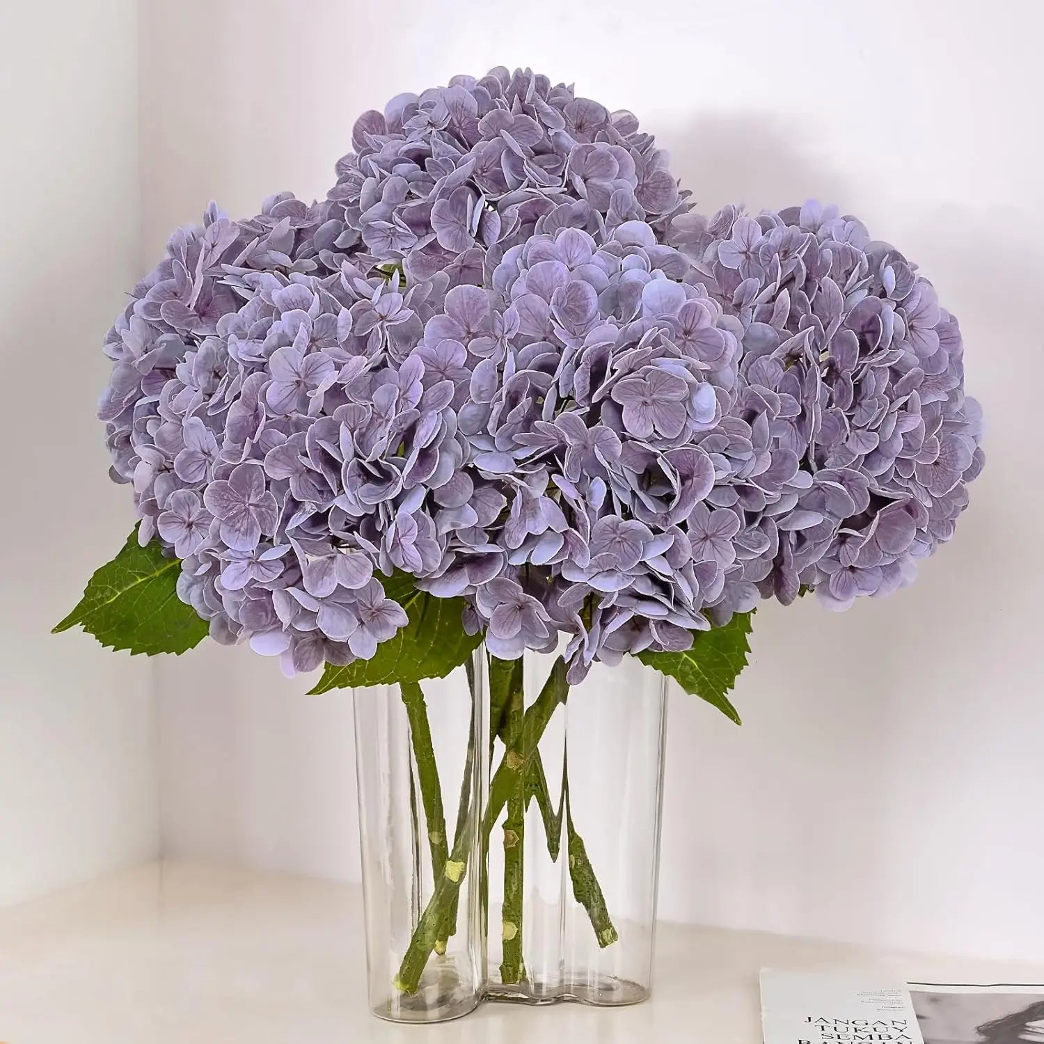 Artificial Hydrangea Flowers Latex Real Touch Large Hydrangea Flora for Home Party Arrangements Wedding Bouquet Centerpieces
