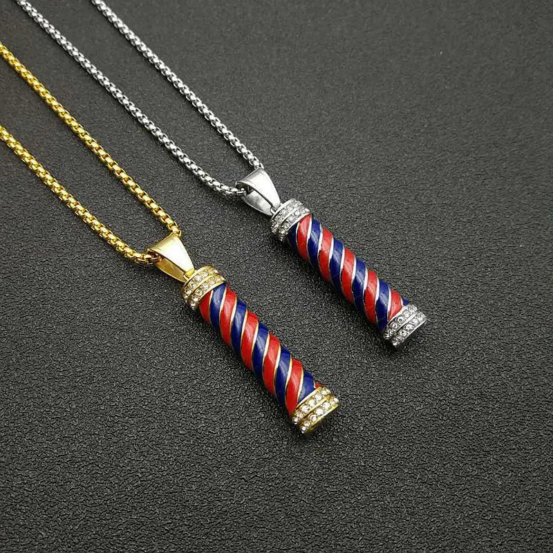 European American Titanium Steel Gold-Plated Beauty Salon Lamp Pendant Classic Hip-Hop Jewelry Fashion Chains Necklaces