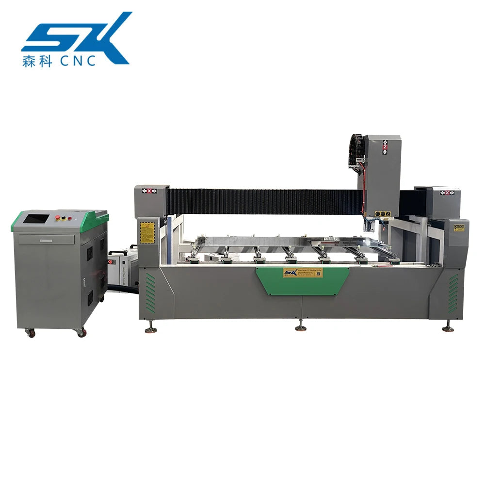Fiber Laser Glass Sandblasting Drilling CNC PLC Motor Gear Bathroom Mirror Making Machine
