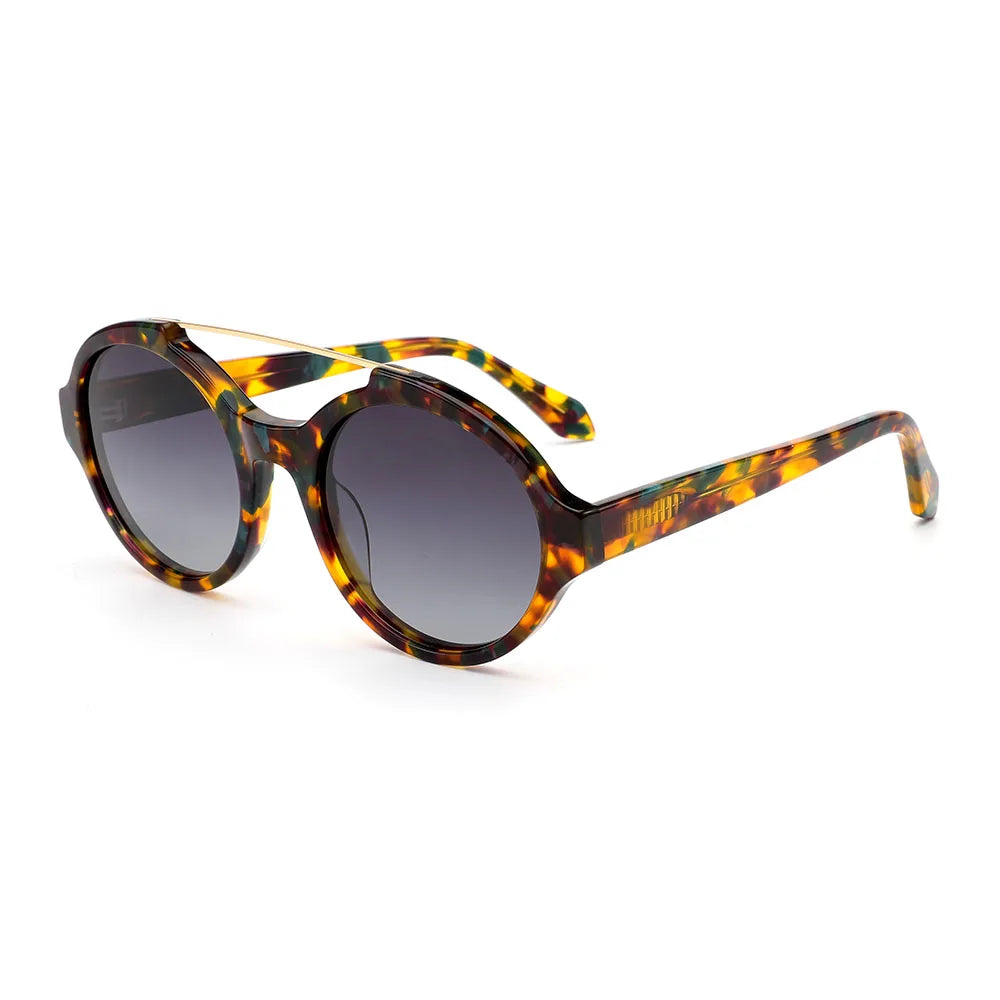 MB1431A Double Bridge Retro Vintage Acetate Material Eyewear Unisex High Quality Polarized Pilot Unisex Sunglasses 2024