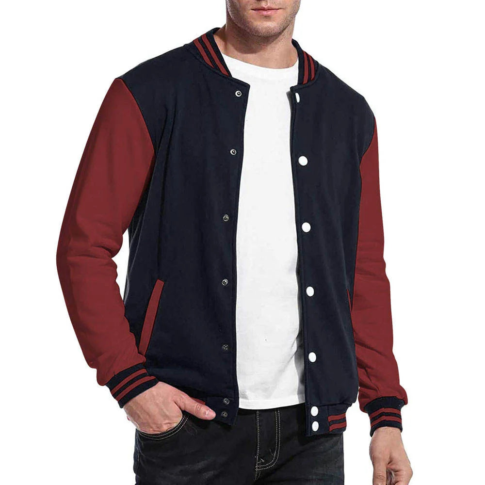 Trendy Autumn Winter Varsity Cotton Bomber Jacket Custom Made Streetwear Comfortable Outerwear Men's Jackets Fashion
