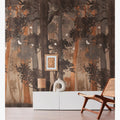 Germany Made Forest Blue Beige Orange Non Woven Vinyl Wall Mural for Bedroom Gym Dining Hospital Use-Moisture-Proof