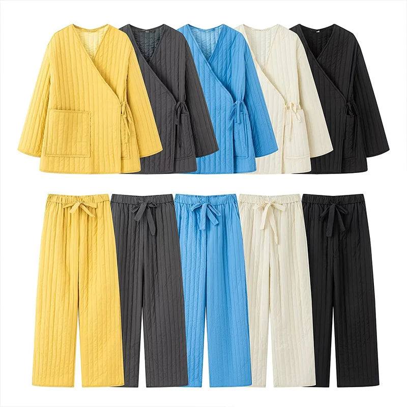 ZATRHMBM Autumn Women's Clothing 2025 New Fashion Loose Robe Cotton Suit Retro Casual Long-sleeved Versatile Women's Suit
