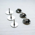 Brooch 10 12 14mm Stainless Steel with Tray Bottom Flat Piece Blank Brooch Pin Badge Clothing Bag Decor DIY Accessories Making