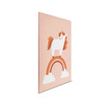 Made In Germany - Home Decor Canvas Picture Unicorn Pink Rainbow - Wall Painting Mural In Pink And White - Stretcher Frame Art