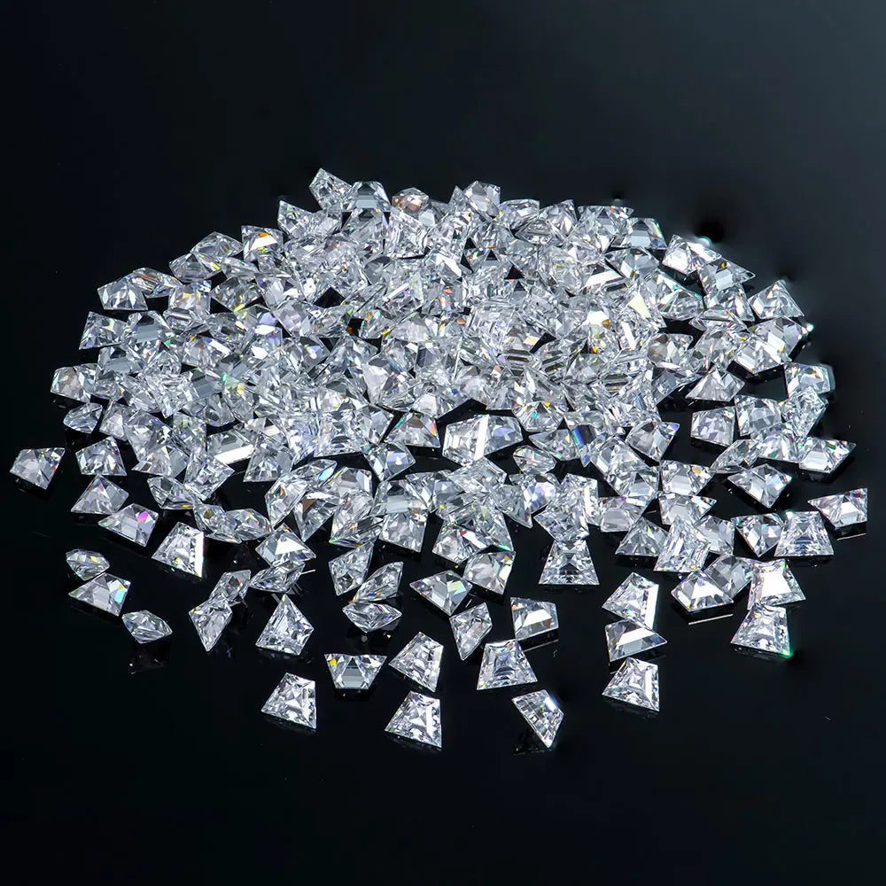 Factory Wholesale Moissanite Stone Loose Synthetic Baguette Melee Moissanite D Solto Round  Beads for Silver Jewelry