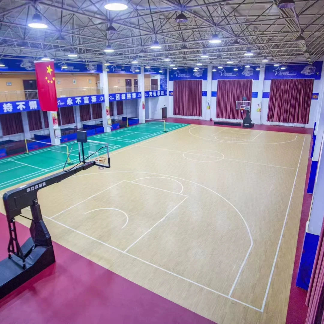 Enlio Non-Slip PVC Multi-Sport Flooring | Snake-Skin Texture Gym Floor Tiles for Basketball/Badminton/Volleyball