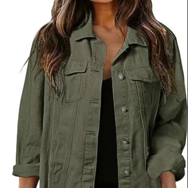 2025 New Korean-Style Autumn BF Jacket for Women Loose Petite Students Versatile Button Short Cowboy Jacket