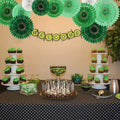 Wholesale 11pcs Green Tissue Paper Fan Set for Birthday Wedding Baby Shower Hanging Decorations