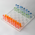 Holiday Colorful Custom Luxurious Lucite Chess Board Game Stacking Block Acrylic Chess Set