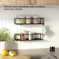 2 Pack Waterproof Adhesive Caddy Rust-Free Wire Design Shower Shelf Bin with Two Metal Hooks