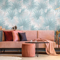 Germany Made Photo Wallpaper Murals Jungle Blue Beige White Non Woven Vinyl Wall Mural Leaves Bedroom Hospital Bulk 0.53x8.80m