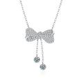 XMZ114 Exquisite 925 Silver Moissanite Necklace for Women Butterfly Shape Clavicle Chain Tassel Flower Pendant  Wedding Jewelry