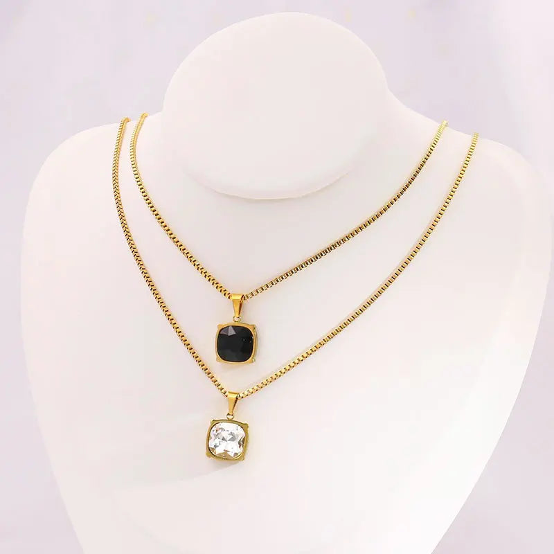 Luxury Color Marquise Zircon 18K Gold Plated Clavicle Chain Jewelry Birthday Stone Wholesale Horse Eye Pendant Necklace