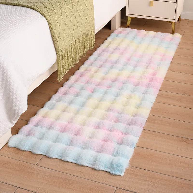 Customized Machine Made Bubble Carpet Artificial Rabbit Fur Slip-resistant Durable Modern Luxury Living Room Indoor Bedroom