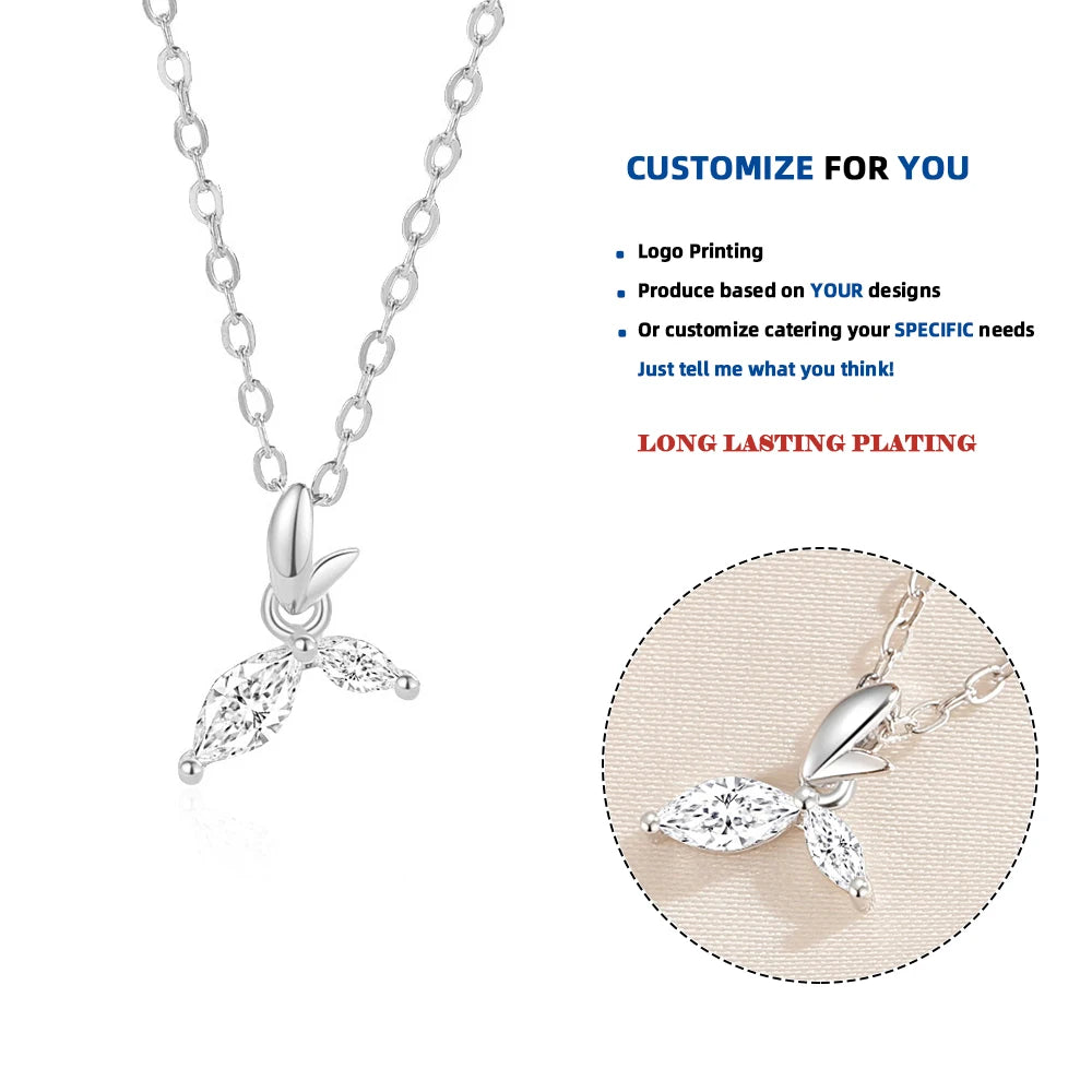 DY906 Exquisite S925 Sterling Silver Wheat Zircon Necklace Fashionable Wedding Jewelry for Women