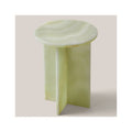 Modern Design Natural Onyx Round Tea Side Coffee Table Luxury T Frame Light Green Onyx Marble Coffee Table