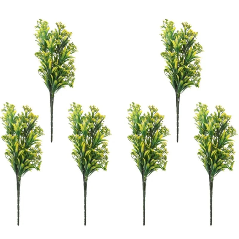 Artificial Greenery Stem Faux Branches Floral Bouquet Decorative Yellow Flower for Front Porch Garden Ground Greenery Decoration