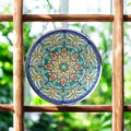 6inch Art Deco Stained Glass Suncatcher | Customized Color Luxury Window Hanging for Spiritual Home & Outdoor Decor