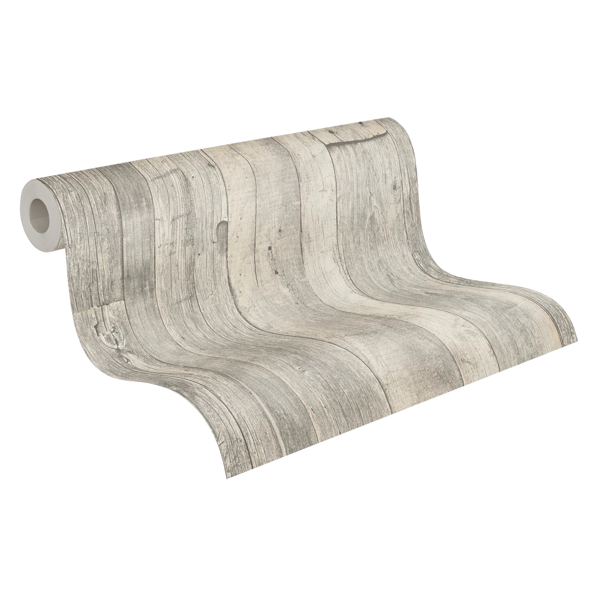 Made in Germany - Wallpaper rolls Wood Look Grey Beige Cream - Non Woven Vinyl - Wallpaper Home Decoration - 1005 x 053 m