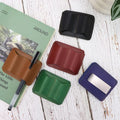 Classic PU Leather Pen Holder Clip 2 Slots Pencil Protective Sleeve With Metal Clip Portable Pen Organizer for Traveler Notebook