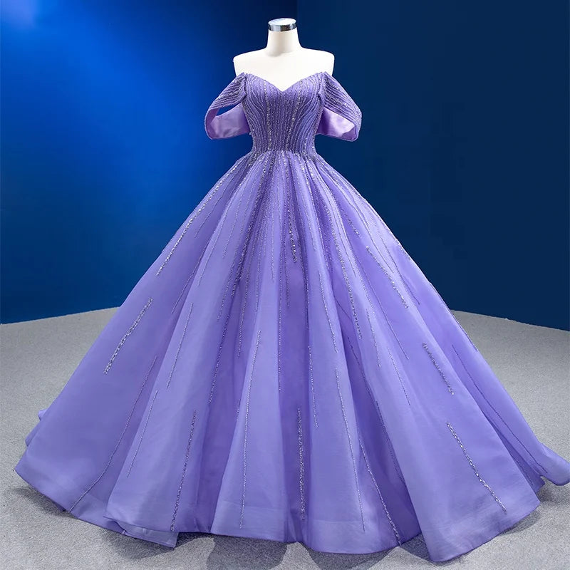 Jancember RSM67571 Elegant Purple Empire Evening Party Dresses for Girls