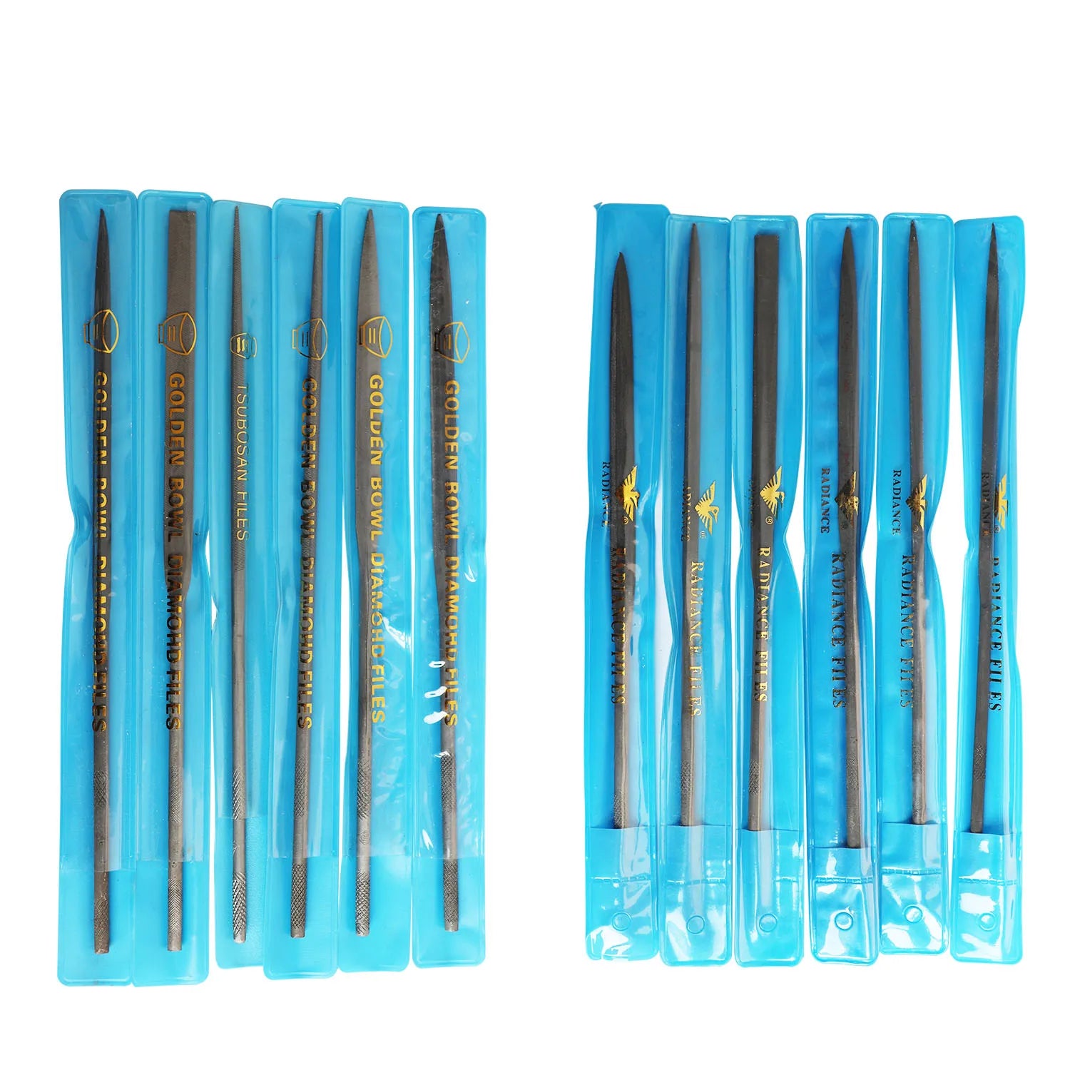 21cm Diamond Needle File Set 6pcs Flat Half Round Triangle Round Square Pointed Rasps for Jewelry Metal Wood