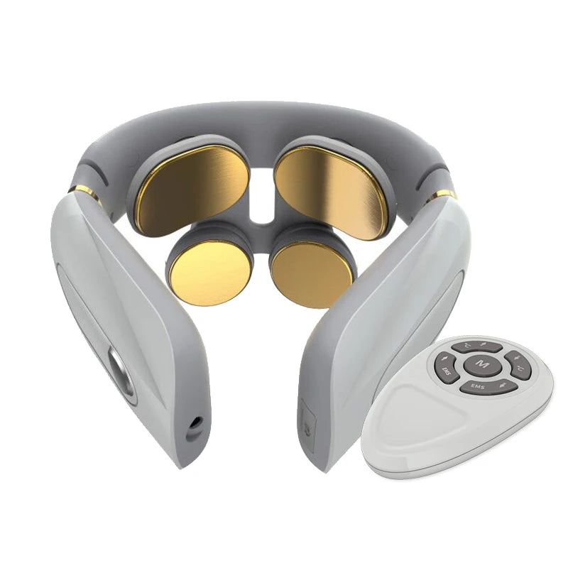 Intelligent 8D TENS Heating Pulse Wireless Electric ABS+PC Portable Cervical Neck Massage Rechargeable Voice Relax Massager