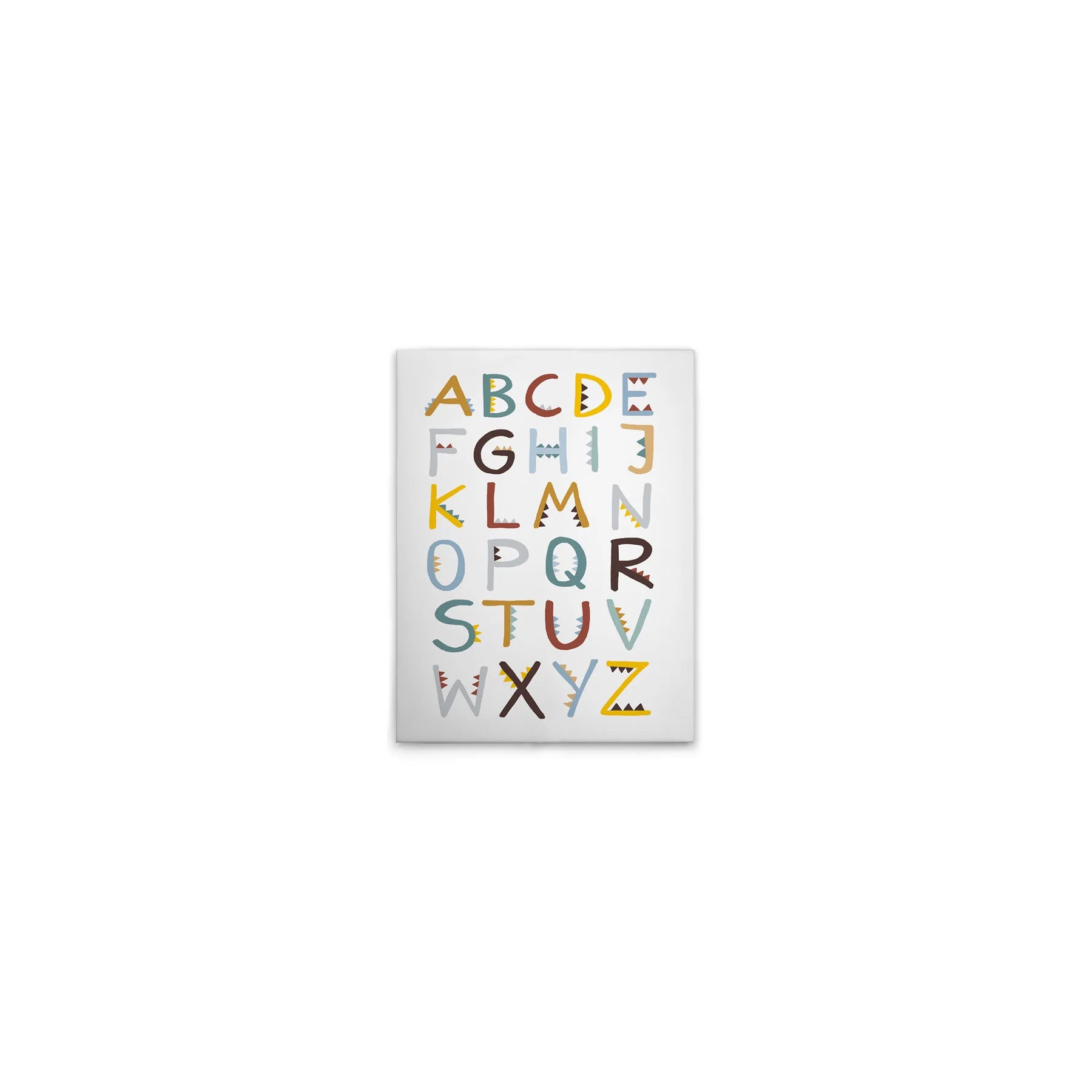 Made In Germany - Home Decor Canvas Picture Letters Alphabet - Wall Painting Mural In Colourful And Blue - Stretcher Frame Art