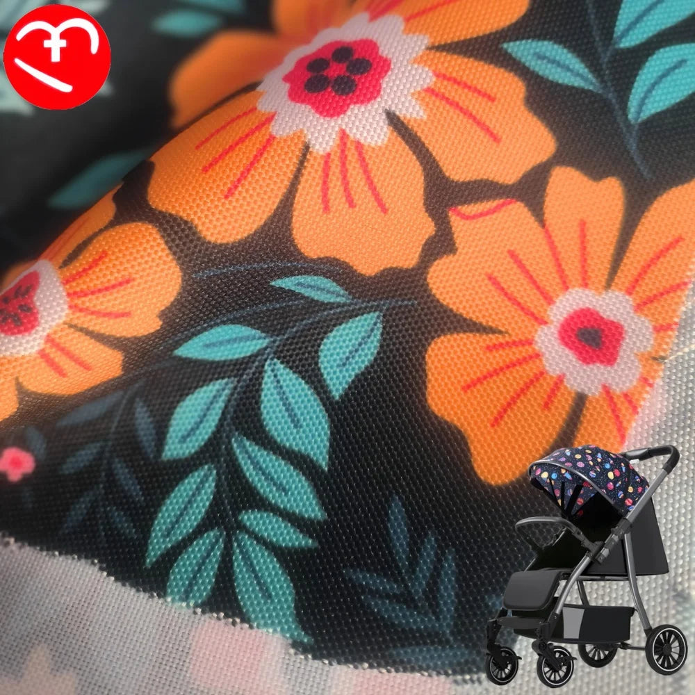 100% Polyester Printed Flowers 600D Oxford Fabric PU TPU PVC PE Coated Waterproof Fabric for Stroller Storage Bag Fabric MegaBDM