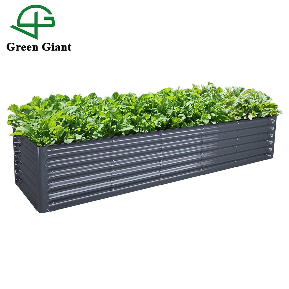 Huizhou Green Giant 17"Tall 9 in 1  Grey  Rectangle Metal Garden Raised Bed Kit  Vegetable Planter Boxes