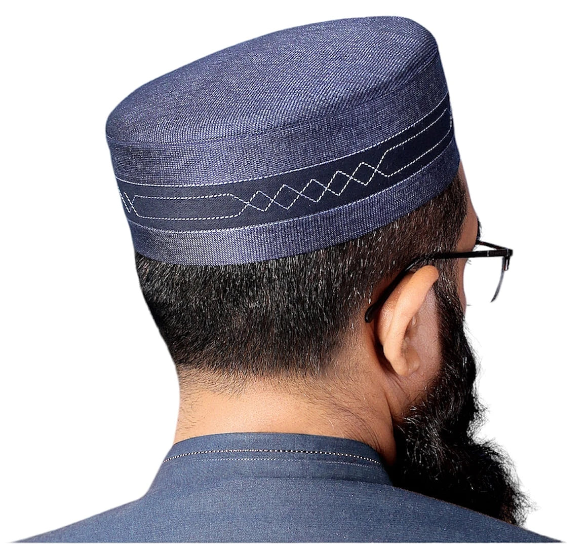 Mubaraka Men's Kufi Cap Export Quality Prayer Hat Stylish and Traditional Turkish Design Available at Wholesale Rates
