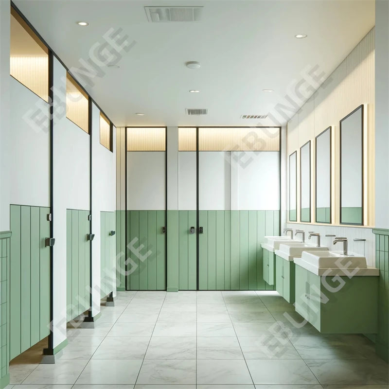 EBUNGE Commercial Public Modern Eco-Friendly Waterproof Moisture-Proof Easy Installation Restroom Partition Toilet Cubicles HPL