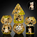 DND Resin Polyhedral Dice Set 16mm with Animal Designs (Cat Dog Ducky Bear) for Custom Logo RPG Games