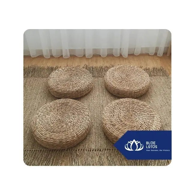 Blue Lotus Vietnam Water Hyacinth Decorative Cushion for Kitchen Dining and Patio Seating